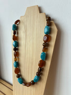 Collier Azura - Bleu & Marron