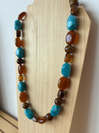 Collier Azura - Bleu & Marron