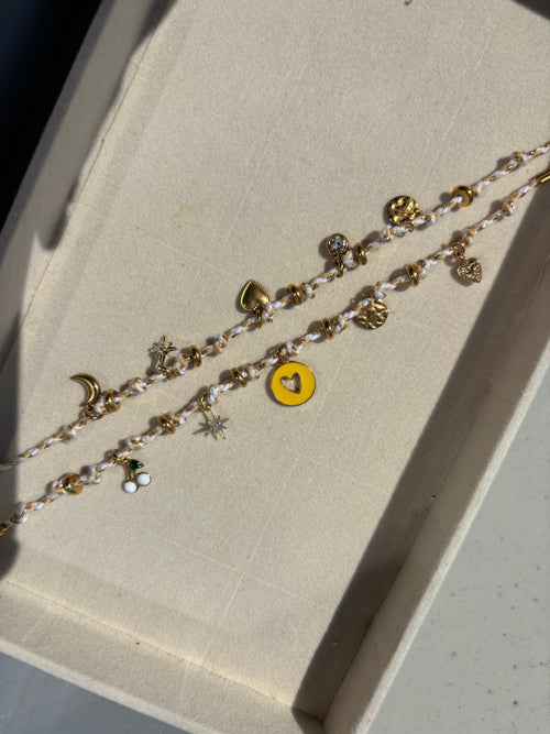 Bracelet cordon 5 charms