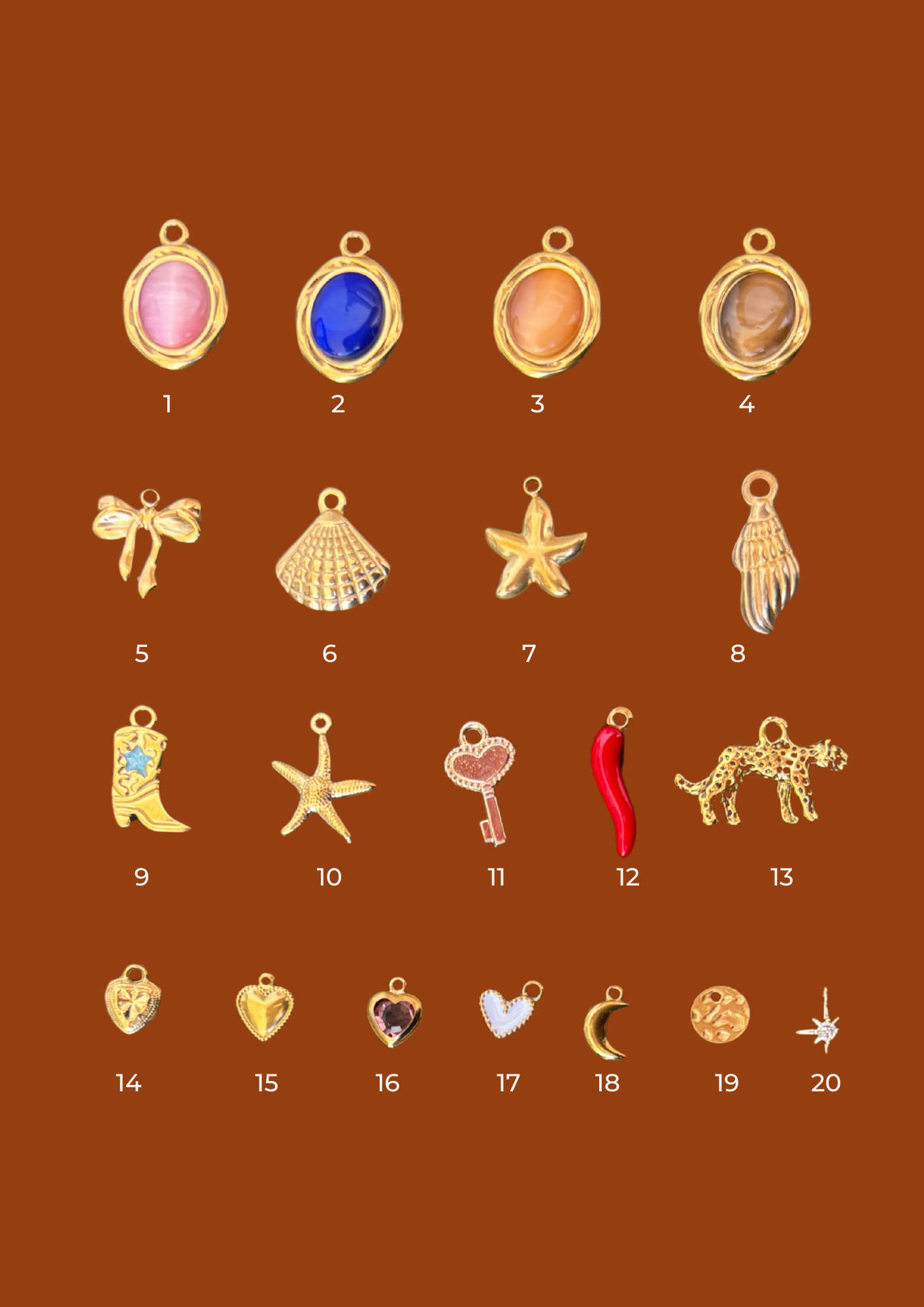 Broche personnalisable doré (3 charms)